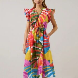 SugarLips Breezy Palms Tiarna
Ruffle Midi Dress